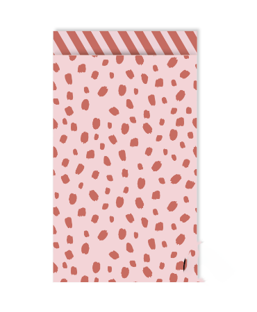 Cadeauzakjes - Dots oudroze/stripes - M