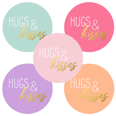 Stickers hugs&amp;kisses mix