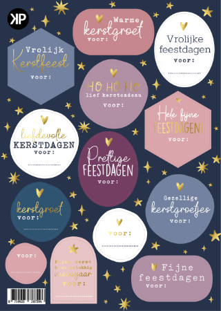 Stickervel kerst blauw