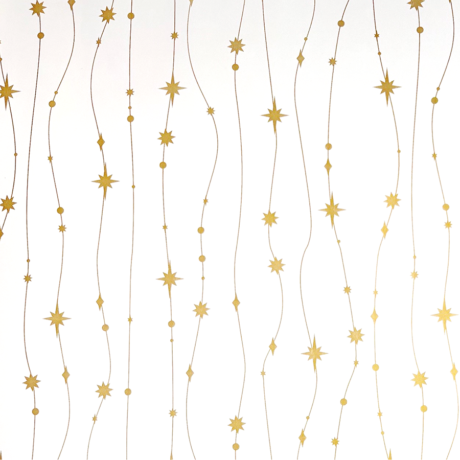 Cadeaupapier stars are falling - wit/goud 70cm