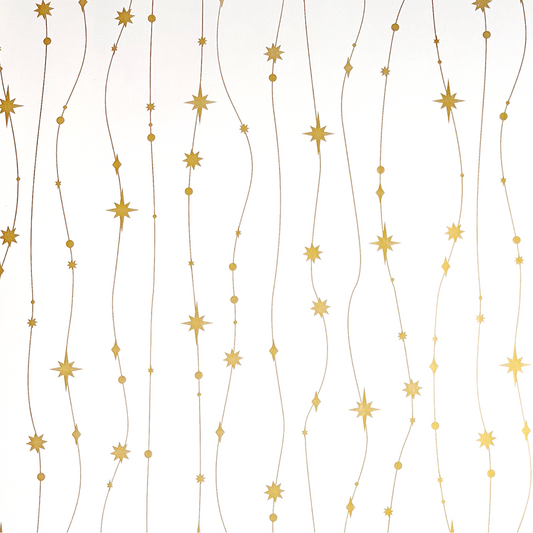 Cadeaupapier stars are falling - wit/goud 70cm