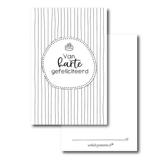 Cadeaukaartje - Van harte gefeliciteerd