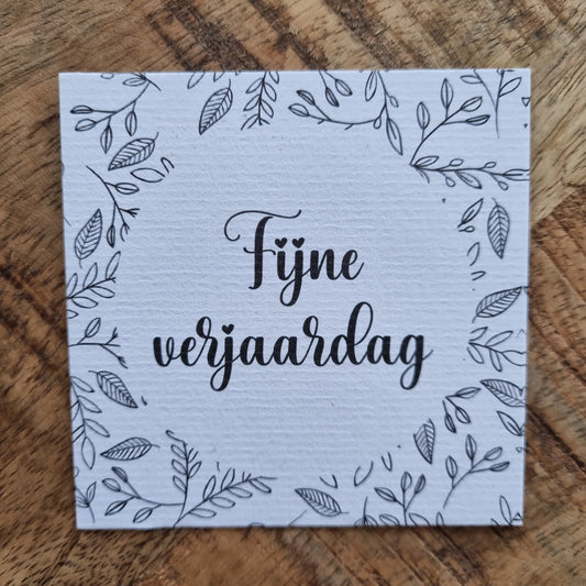 Cadeaukaartje FG - fijne verjaardag vierkant