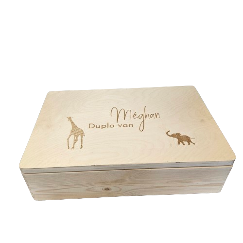 Wooden box with lid XL