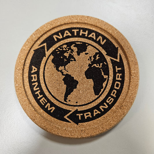 Cork coaster, own text or photo