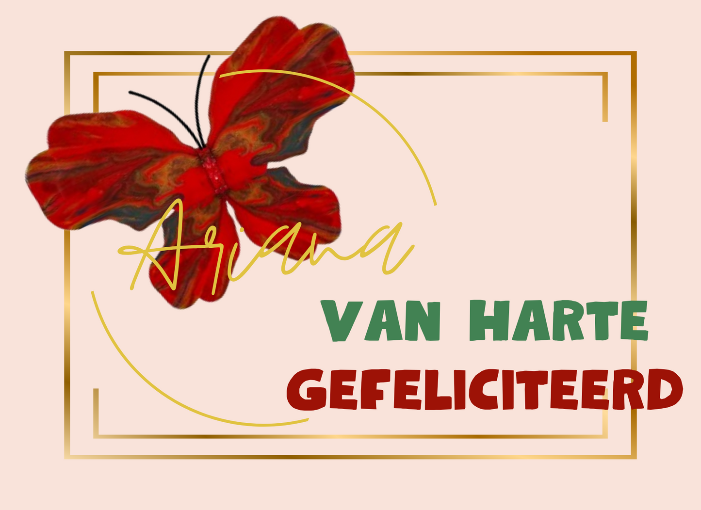 Kaart Van harte gefeliciteerd, vlinder