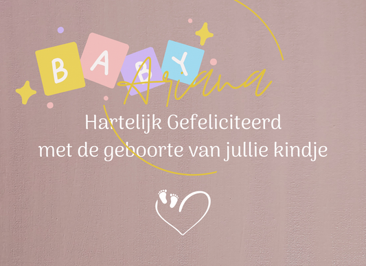 Kaart Hartelijk gefeliciteerd, geboorte kindje