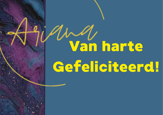 Kaart - Van harte gefeliciteerd blauw goudfolie