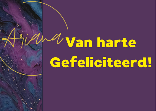 Kaart - Van harte gefeliciteerd paars goudfolie