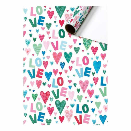 Cadeaupapier love vrolijk 70cm