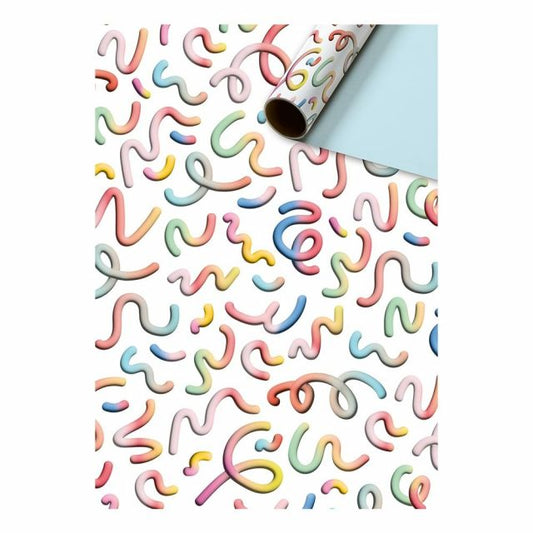 Gift wrapping paper color swirls 70cm