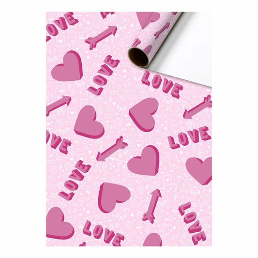 Geschenkpapier Liebe rosa 70cm