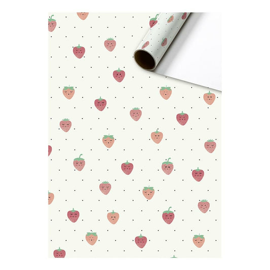 Gift wrapping paper strawberries 70cm