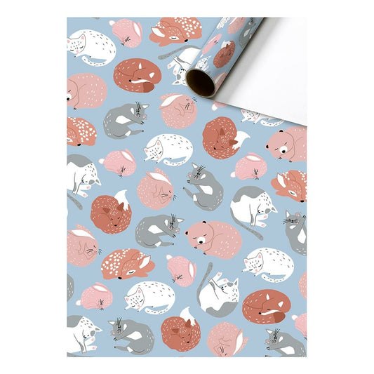 Gift wrapping paper sleeping animals 70cm