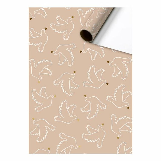 Gift wrap ABC animals beige-blue 70cm