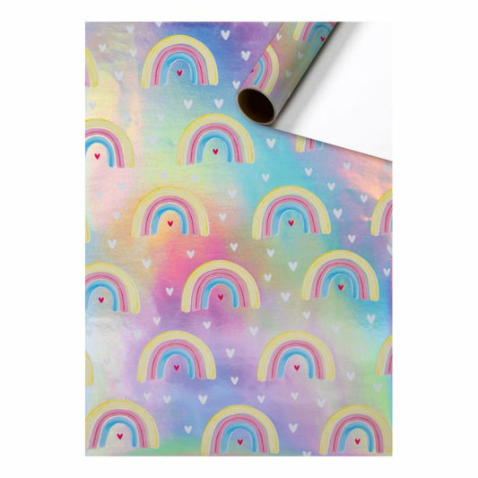 Gift wrapping paper rainbow and hearts 70cm