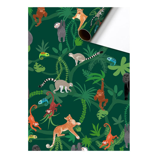 Gift wrap ABC animals beige-blue 70cm