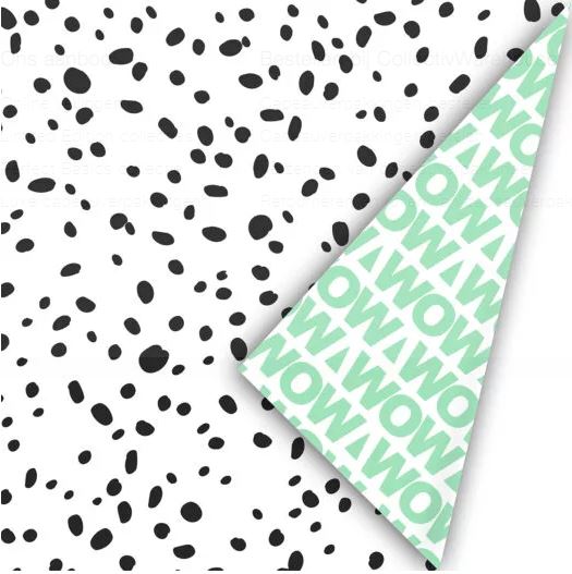 Gift wrapping paper small dots WOW | white/black 50cm