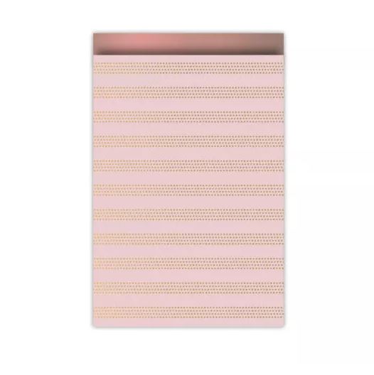 Cadeauzakjes Raster stripes | roze/goud L