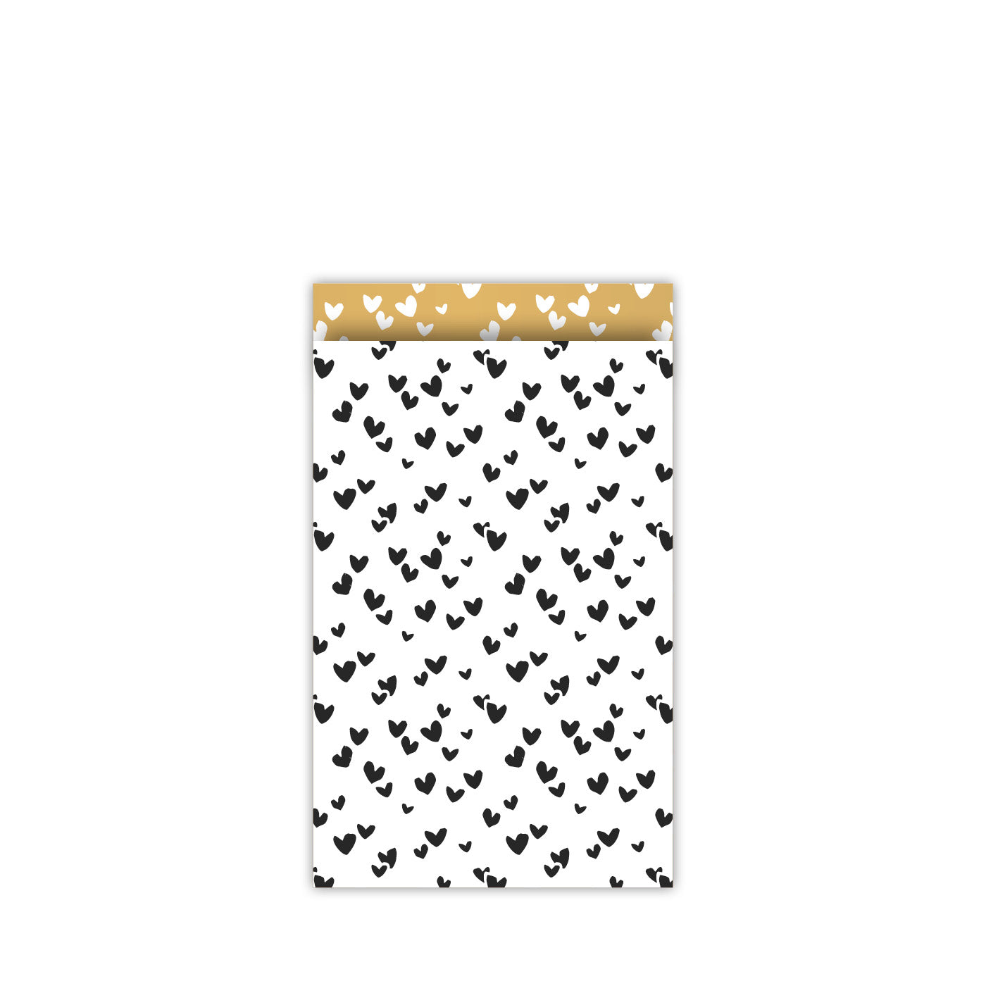 Gift bags - solo hearts white/black - M 