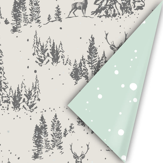 Cadeaupapier reindeer forest | warm grey 50cm