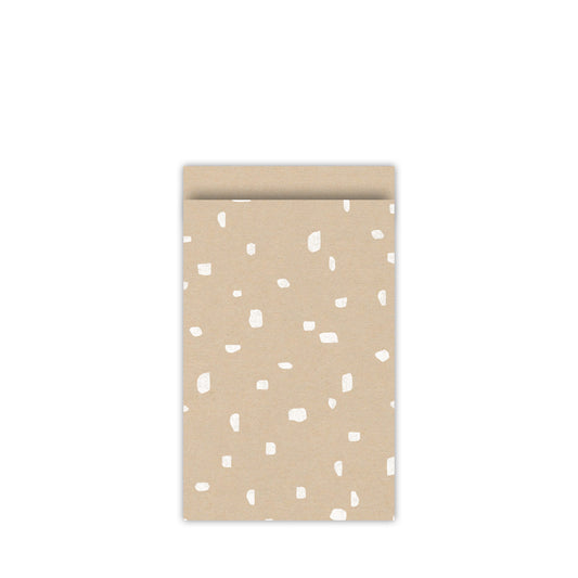 Cadeauzakjes minimal dots kraft/wit - M