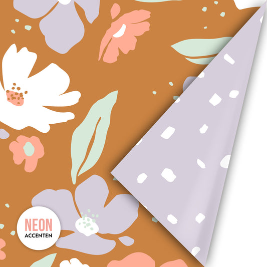 Cadeaupapier Fresh flowers | roest 50cm