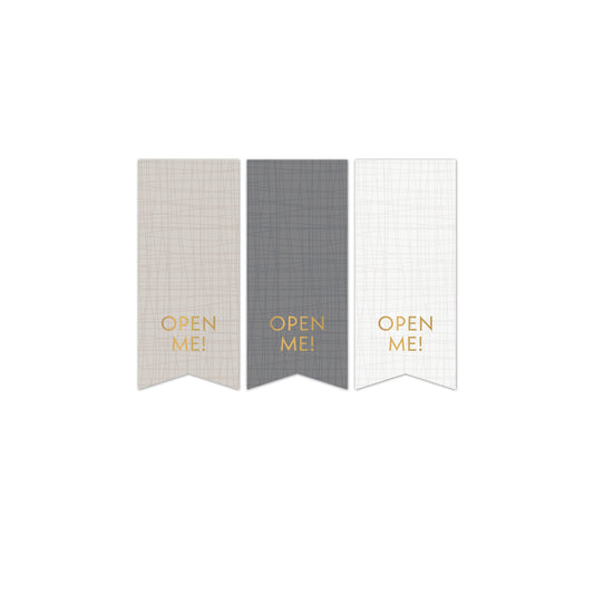 Stickers pennant open me! beige, anthracite, white 