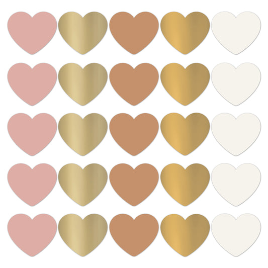 Stickers hearts, natural mix