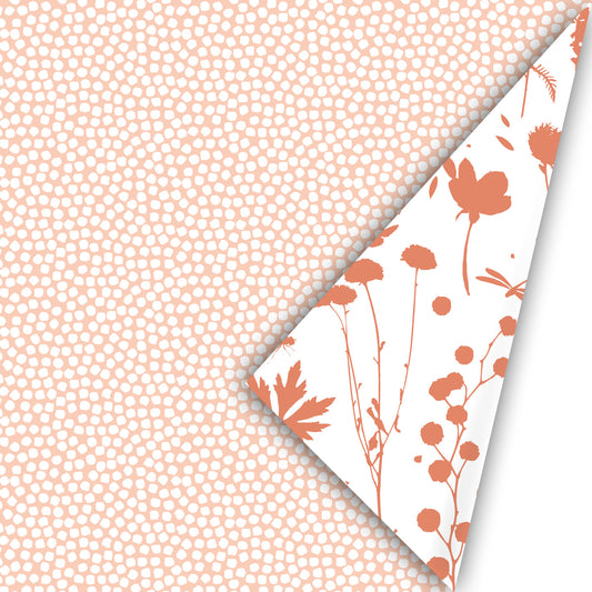 Gift wrapping paper spring flowers | rust/blush 50cm