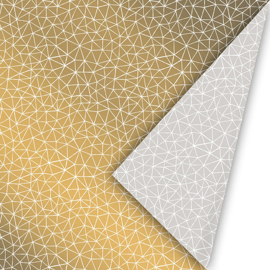 Geschenkpapier mit dezenter Grafik | gold/grau 50cm