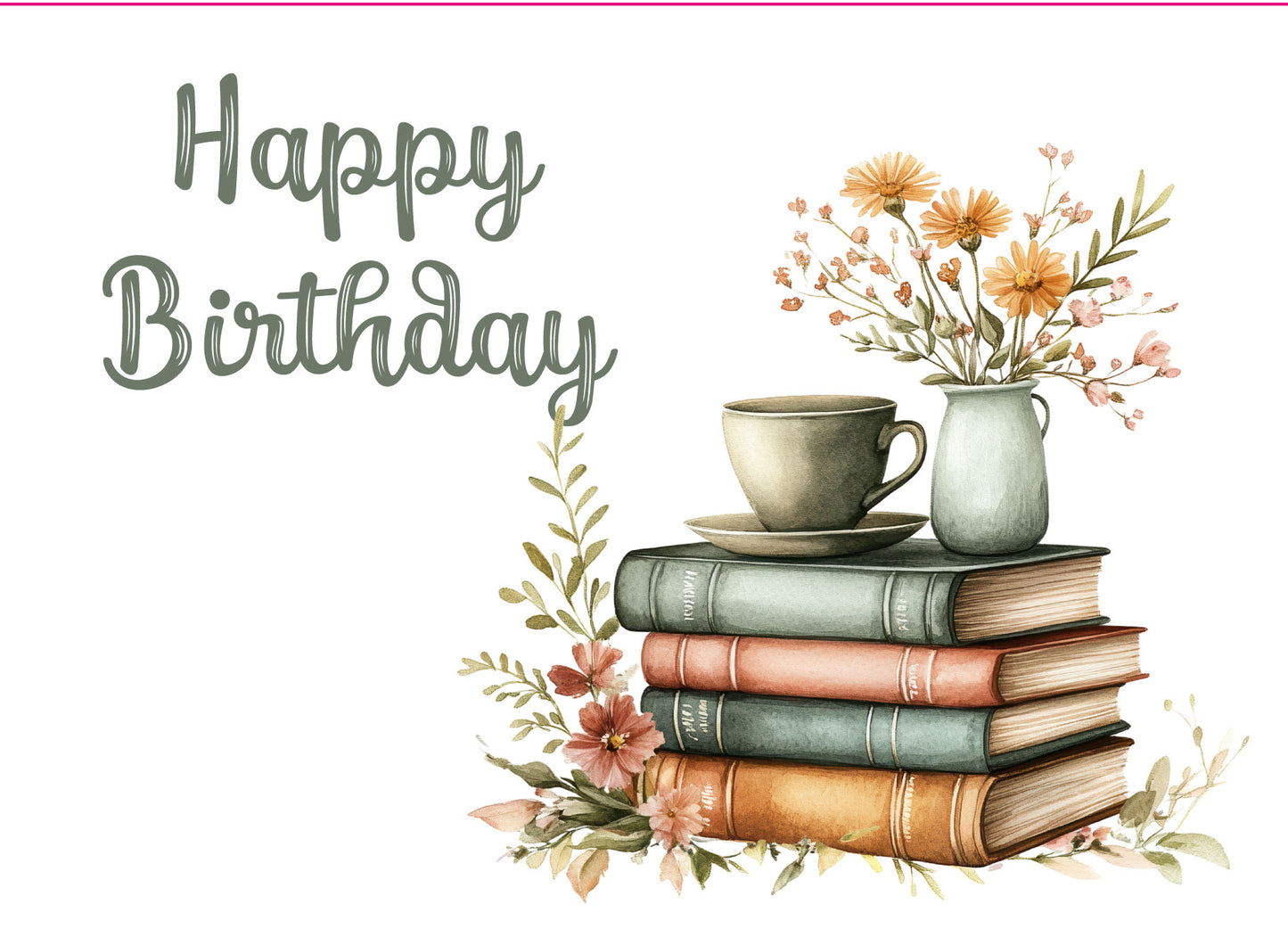 Kaart - FG Happy birthday (boeken)