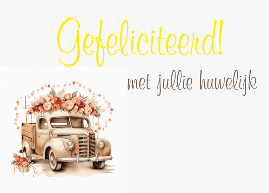 Kaart - FG Gefeliciteerd met jullie huwelijk liggend | goudfolie