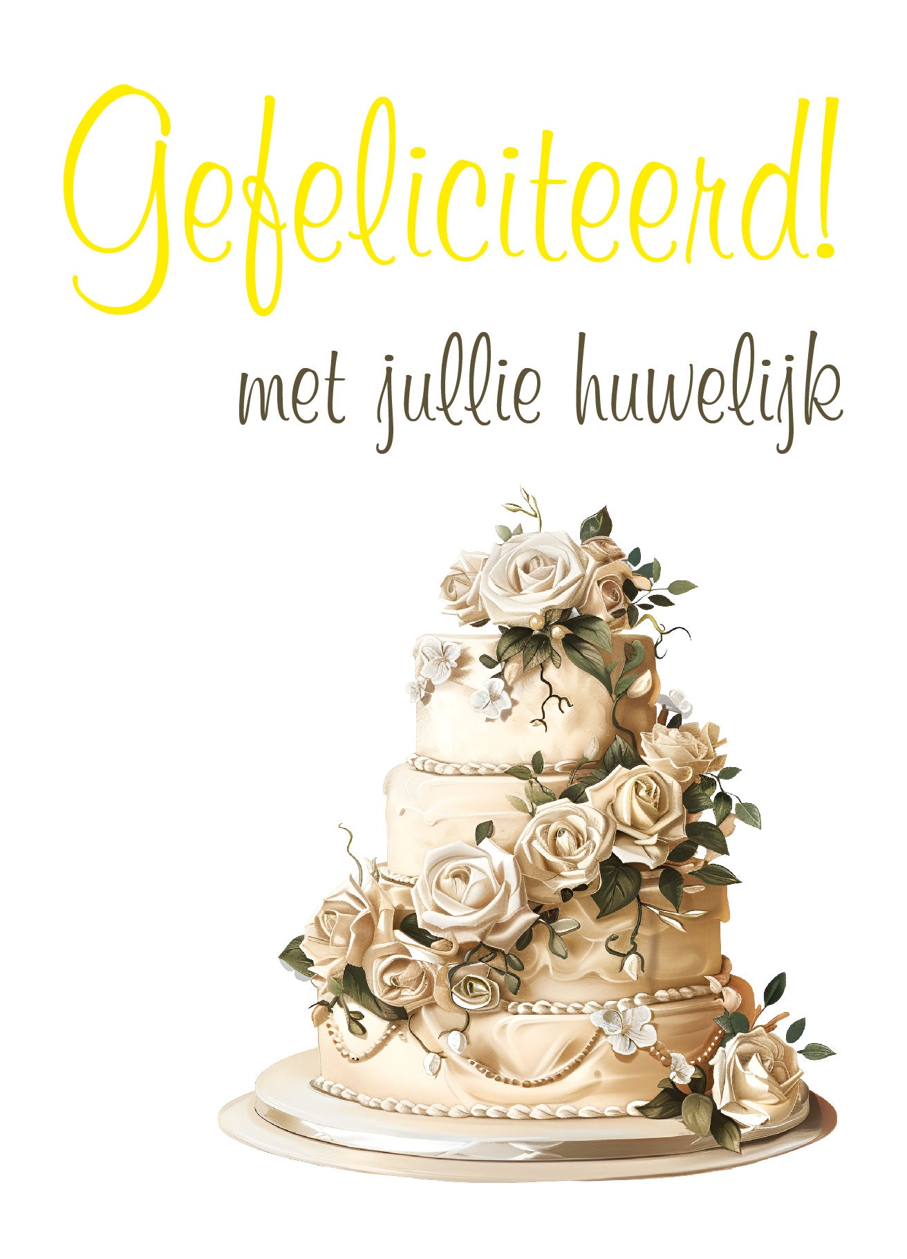 Kaart - FG Gefeliciteerd met jullie huwelijk staand | goudfolie