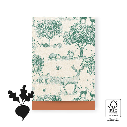 Cadeauzakjes - Vintage animals groen-cognac - L