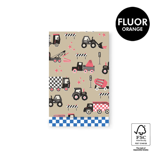 Gift bags - vehicles | nude/fluor orange - M