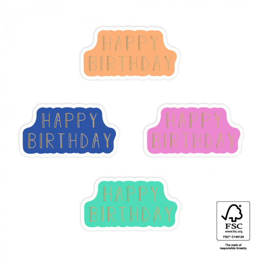 Stickers happy birthday | pink/orange/mint/dark blue