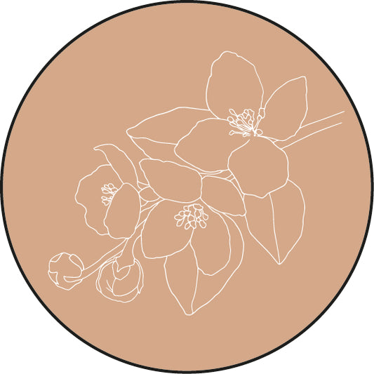 Aufkleber Blumen beige