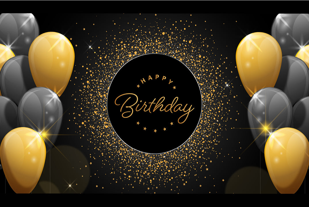 Gift card FG - happy birthday landscape black