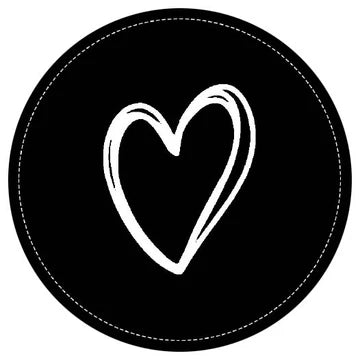 Roll stickers FG Heart black/white 