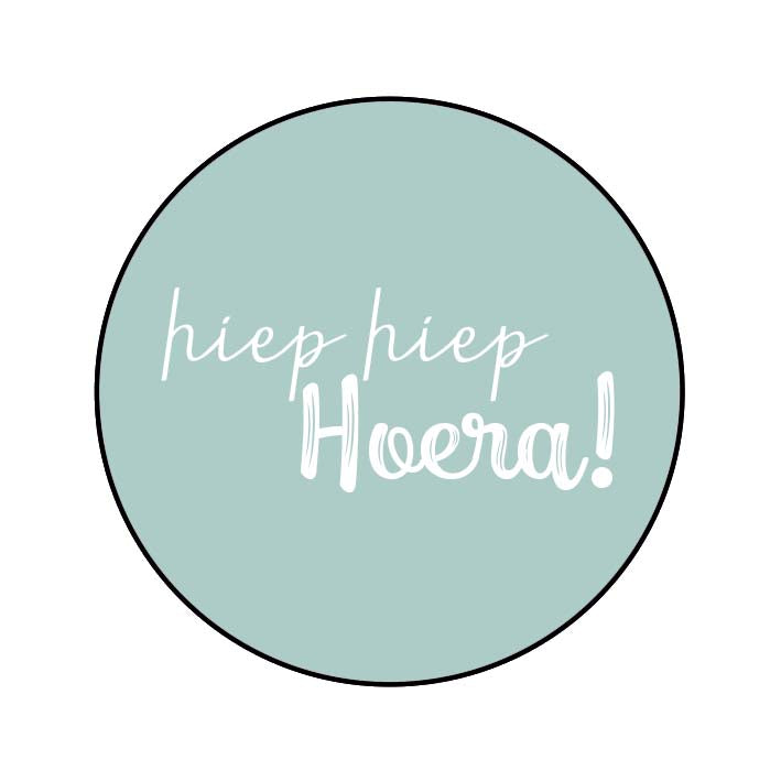 Stickers hip hip hooray mint green