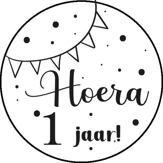 Aufkleber Hurra 1 Jahr 