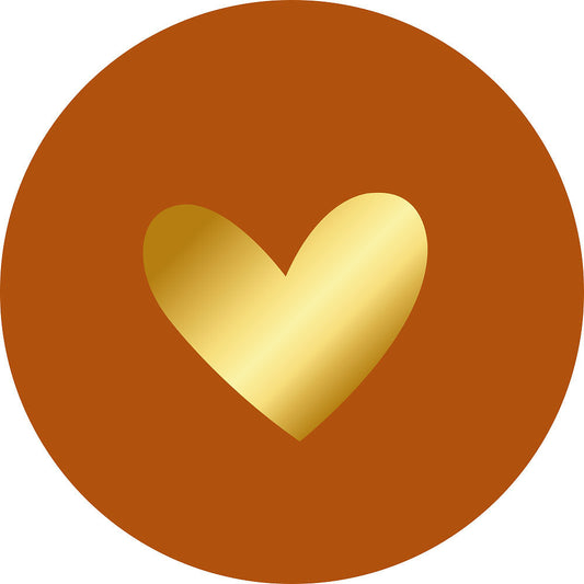 Stickers heart gold foil/terra