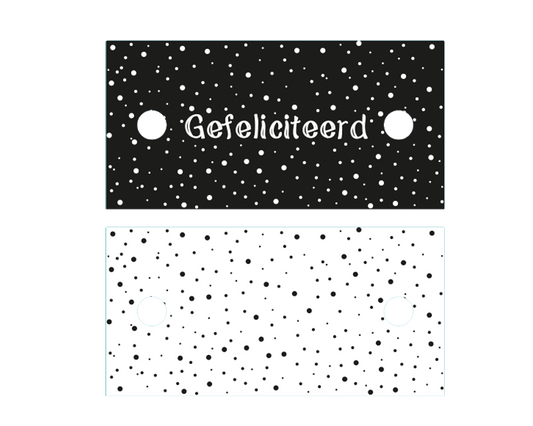 Label Gefeliciteerd Dots | Wit-Zwart