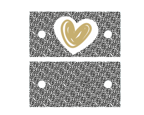 Label Heart Dots Black/White/Gold