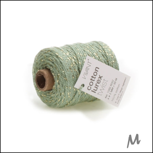 Lurex cord – Jade green