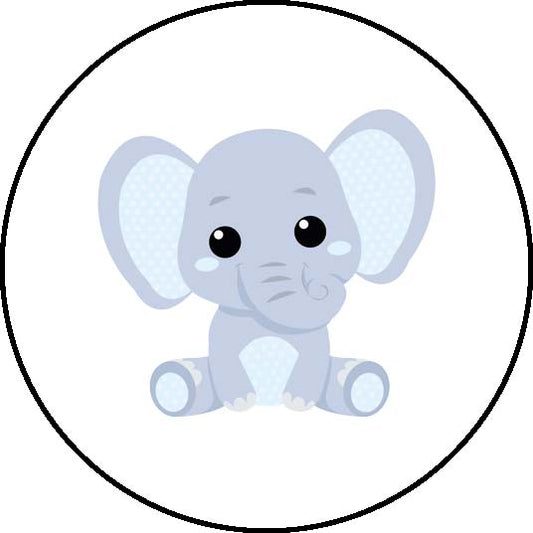 Aufkleber Elefant blau 