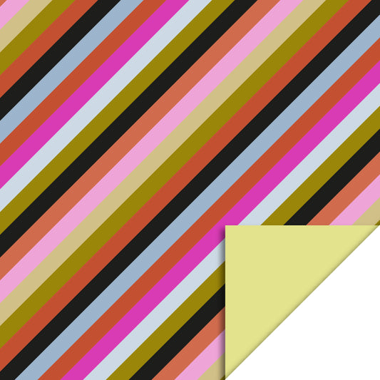 Gift wrapping paper Stripes - autumn 70cm