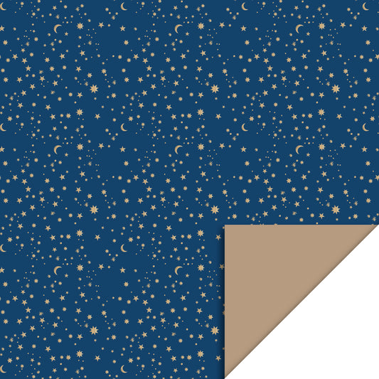 Gift wrapping paper Galaxy midnight - Taupe 70cm