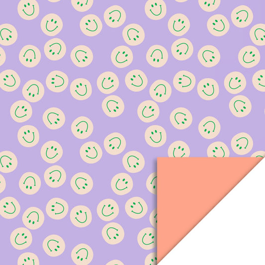 Gift wrapping paper Smiley's purple 70cm